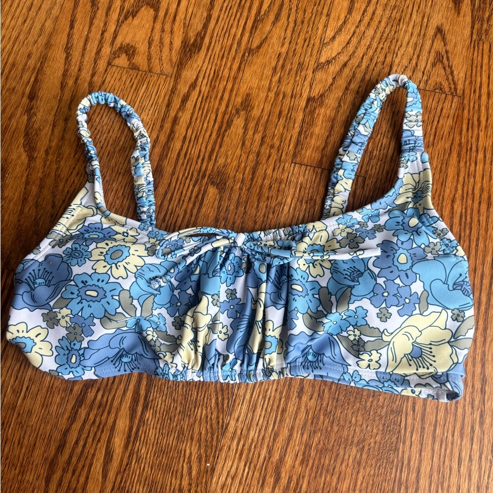 Floral Blue Swim Top